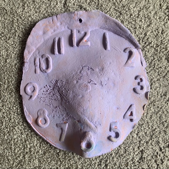 Purple Terracotta Clay Distressed Clock - Picture 3 of 4